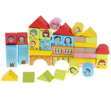 Maxbell 46PCS Wooden Geometry Cognitive Blocks Stacking Game Kids Toy - Person