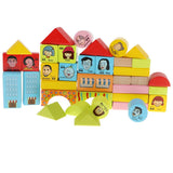 Maxbell 46PCS Wooden Geometry Cognitive Blocks Stacking Game Kids Toy - Person