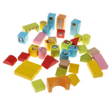 Maxbell 46PCS Wooden Geometry Cognitive Blocks Stacking Game Kids Toy - Person