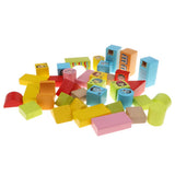 Maxbell 46PCS Wooden Geometry Cognitive Blocks Stacking Game Kids Toy - Person