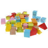 Maxbell 46PCS Wooden Geometry Cognitive Blocks Stacking Game Kids Toy -Marine Animal