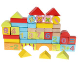 Maxbell 46PCS Wooden Geometry Cognitive Blocks Stacking Game Kids Toy - Numbers
