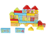 Maxbell 46PCS Wooden Geometry Cognitive Blocks Stacking Game Kids Toy - Numbers