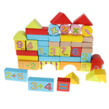 Maxbell 46PCS Wooden Geometry Cognitive Blocks Stacking Game Kids Toy - Numbers
