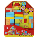 Maxbell 46PCS Wooden Geometry Cognitive Blocks Stacking Game Kids Toy - Numbers