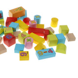 Maxbell 46PCS Wooden Geometry Cognitive Blocks Stacking Game Kids Toy - Numbers