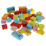 Maxbell 46PCS Wooden Geometry Cognitive Blocks Stacking Game Kids Toy - Numbers
