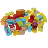 Maxbell 46PCS Wooden Geometry Cognitive Blocks Stacking Game Kids Toy - Numbers
