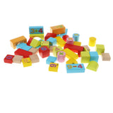 Maxbell 46PCS Wooden Geometry Cognitive Blocks Stacking Game Kids Toy - Numbers