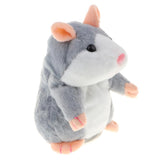 Max 18cm Electric Plush Talking Hamster Kids Interactive Toy Gift  Gray