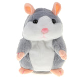 Max 18cm Electric Plush Talking Hamster Kids Interactive Toy Gift  Gray