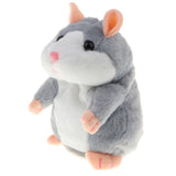 Max 18cm Electric Plush Talking Hamster Kids Interactive Toy Gift  Gray