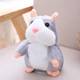 Max 18cm Electric Plush Talking Hamster Kids Interactive Toy Gift  Gray