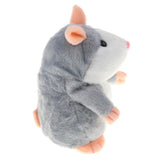 Max 18cm Electric Plush Talking Hamster Kids Interactive Toy Gift  Gray