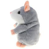 Max 18cm Electric Plush Talking Hamster Kids Interactive Toy Gift  Gray