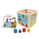 Max Cube Activity Toys Educational Wooden Bead Maze Shape Sorter For Children