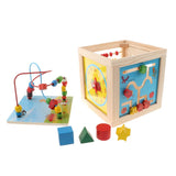 Max Cube Activity Toys Educational Wooden Bead Maze Shape Sorter For Children