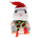 Max 18cm Electric Plush Talking Hamster Kids Interactive Toy Gift  Gray 3