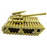 Maxbell Creative Gold Shell Casing Army Tank Model - Decorative Artillery Artwork Metal Craft Model - Home Decorations Gift #B