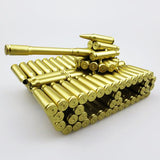 Maxbell Creative Gold Shell Casing Army Tank Model - Decorative Artillery Artwork Metal Craft Model - Home Decorations Gift #B