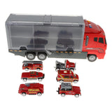 Maxbell 7pcs Container Alloy Car Set Kids Toy Car Christmas Gift Fire Truck