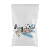 Maxbell Mini Wooden Pull Back Airplane  Friction Powered Toy for Kids Gift Blue Wing