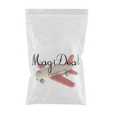Maxbell Mini Wooden Pull Back Airplane  Friction Powered Toy for Kids Gift Red Wing