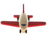 Maxbell Mini Wooden Pull Back Airplane  Friction Powered Toy for Kids Gift Red Wing
