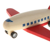 Maxbell Mini Wooden Pull Back Airplane  Friction Powered Toy for Kids Gift Red Wing