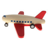 Maxbell Mini Wooden Pull Back Airplane  Friction Powered Toy for Kids Gift Red Wing