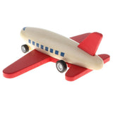 Maxbell Mini Wooden Pull Back Airplane  Friction Powered Toy for Kids Gift Red Wing