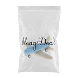 Maxbell Mini Wooden Pull Back Airplane  Friction Powered Toy for Kids Gift Blue