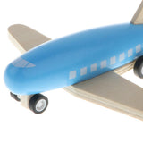 Maxbell Mini Wooden Pull Back Airplane  Friction Powered Toy for Kids Gift Blue