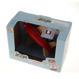 Maxbell Mini Wooden Pull Back Airplane  Friction Powered Toy for Kids Gift Red