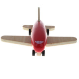 Maxbell Mini Wooden Pull Back Airplane  Friction Powered Toy for Kids Gift Red