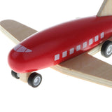 Maxbell Mini Wooden Pull Back Airplane  Friction Powered Toy for Kids Gift Red