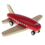 Maxbell Mini Wooden Pull Back Airplane  Friction Powered Toy for Kids Gift Red