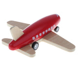 Maxbell Mini Wooden Pull Back Airplane  Friction Powered Toy for Kids Gift Red