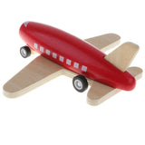 Maxbell Mini Wooden Pull Back Airplane  Friction Powered Toy for Kids Gift Red