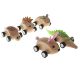 Maxbell Wooden Animal Pull Back Go Vehicles Toy Playset Kids Toddlers Gift Hedgehog