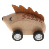 Maxbell Wooden Animal Pull Back Go Vehicles Toy Playset Kids Toddlers Gift Hedgehog