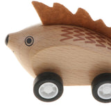 Maxbell Wooden Animal Pull Back Go Vehicles Toy Playset Kids Toddlers Gift Hedgehog