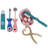 Maxbell 6 Pcs/Set Dentist Set Play Wooden Dental Tools Simulation Medicine Kits Toy
