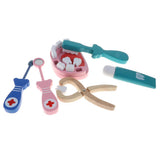 Maxbell 6 Pcs/Set Dentist Set Play Wooden Dental Tools Simulation Medicine Kits Toy