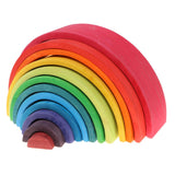 Maxbell Colorful Wooden Rainbow Blocks Stack Tunnel Stacking Game Toys Kids Children