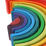 Maxbell Colorful Wooden Rainbow Blocks Stack Tunnel Stacking Game Toys Kids Children