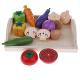 Maxbell Wooden Magnet Fruits Vegetables Food Cutting Kids Role Play Toy Vegetable C