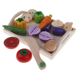 Maxbell Wooden Magnet Fruits Vegetables Food Cutting Kids Role Play Toy Vegetable C