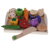 Maxbell Wooden Magnet Fruits Vegetables Food Cutting Kids Role Play Toy Vegetable C