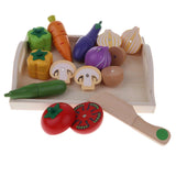 Maxbell Wooden Magnet Fruits Vegetables Food Cutting Kids Role Play Toy Vegetable C